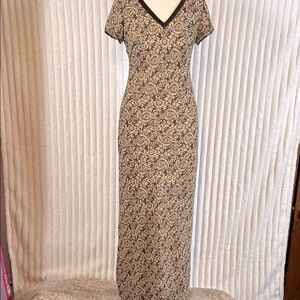 Vintage N.O.E. Short sleeve, Paisley, print pencil maxi dress size small